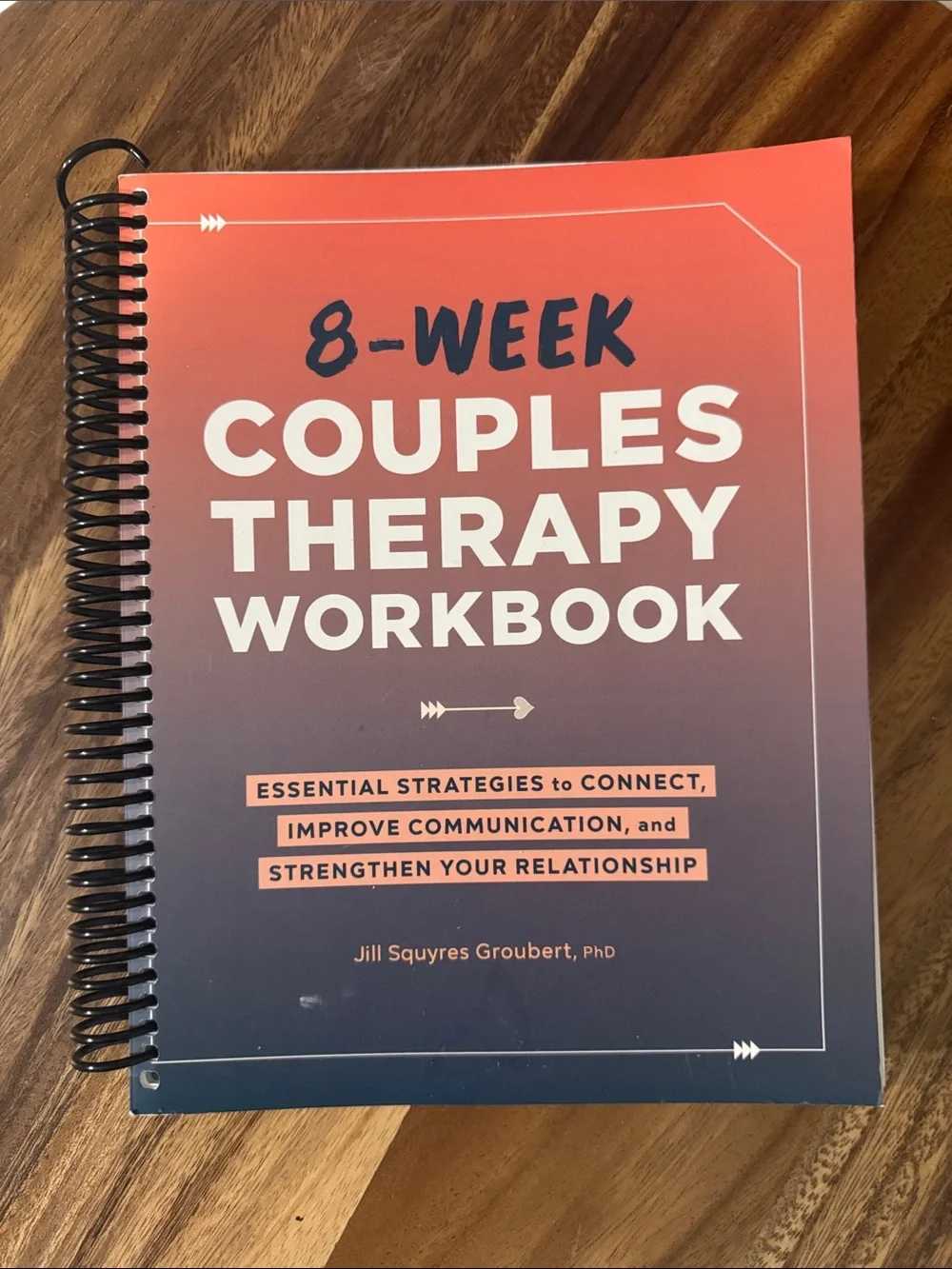 8-Week Couples Therapy Workbook - Red to Navy Gradient Cover